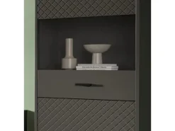 Inn.Furn Vitrine in Grau Matt 58 x 195 cm Madea