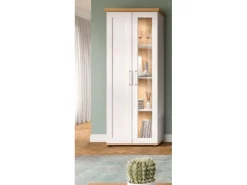 Inn.Furn Vitrine in Weiß Lärche Landhaus 64 x 161 cm Mirano