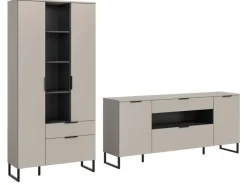 Inn.Furn Wohnwand in Kaschmir und Schwarz 290 cm Morena