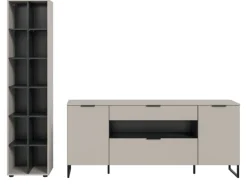 Sale Inn.Furn Wohnwand in Kaschmir und Schwarz 245 cm Morena