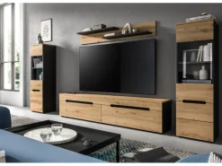 New Inn.Furn Wohnwand in Eiche und Grau 272 cm Cooper