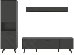 Inn.Furn Wohnwand in Grau Matt 258 cm Madea