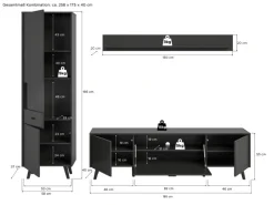 Inn.Furn Wohnwand in Grau Matt 258 cm Madea