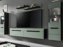 Inn.Furn Wohnwand in Salbei und Grau 272 cm Cooper