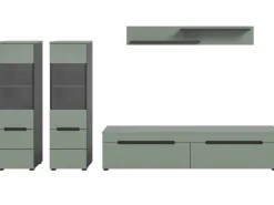 Inn.Furn Wohnwand in Salbei und Grau 272 cm Cooper