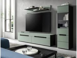 Inn.Furn Wohnwand in Salbei und Grau 221 cm Cooper