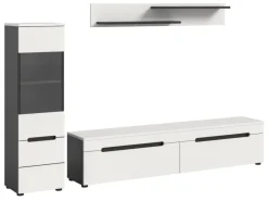 Sale Inn.Furn Wohnwand in Weiß und Grau 221 cm Cooper