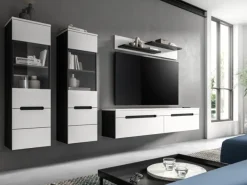 Sale Inn.Furn Wohnwand in Weiß und Grau 221 cm Cooper