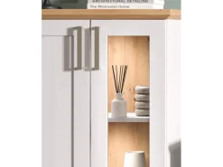 Inn.Furn Wohnwand 4-teilig in Weiß Lärche Landhaus 336 cm Mirano