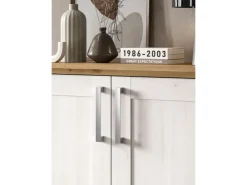 Best Inn.Furn Wohnwand 3-teilig in Weiß Lärche Landhaus 260 cm Mirano