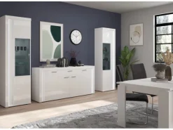 Inn.Furn Wohnwand Weiß Hochglanz 3-teilig 332 cm mit Soft-Close Sunroof