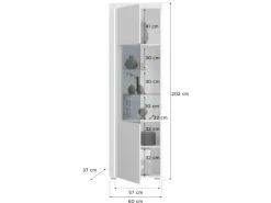 Inn.Furn Wohnwand Weiß Hochglanz 3-teilig 332 cm mit Soft-Close Sunroof