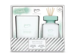 Discount Ipuro Raumduft und Duftkerze Essentials 2er-Set Time To Be Hellblau-Weiß
