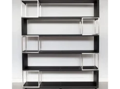 Online Jet-Line Aktenschrank/Regal Pavia in Schwarz Bezogen mit Kunstleder 220x180x40 cm