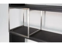 Online Jet-Line Aktenschrank/Regal Pavia in Schwarz Bezogen mit Kunstleder 220x180x40 cm