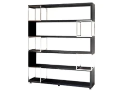 Online Jet-Line Aktenschrank/Regal Pavia in Schwarz Bezogen mit Kunstleder 220x180x40 cm