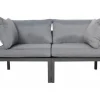Hot Jet-Line Garten Sofa Rhodos 2-Sitzer in Anthrazit-Grau mit Aluminiumrahmen