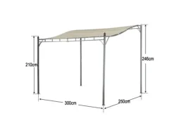 Discount Jet-Line Gartenanbau-Pavillon Lagos aus Alu mit Überdachung 2,5 x 3 Meter in Anthrazit/Beige