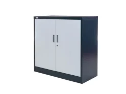 Jet-Line Stahlschrank Kiew in Anthrazit-Weiß 90 x 40 x 90 cm mit Abschließbaren Türen