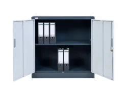 Jet-Line Stahlschrank Kiew in Anthrazit-Weiß 90 x 40 x 90 cm mit Abschließbaren Türen
