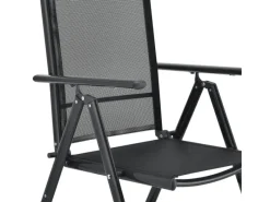 Sale Juskys Aluminium Gartengarnitur Milano 9 Teilig mit Tisch und 8 Stühlen Dunkelgrau