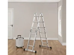 Juskys Aluminium Multifunktionsleiter 3,6m Tragfähigkeit bis 150 kg