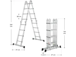 Sale Juskys Aluminium Multifunktionsleiter 4,7m Tragfähigkeit bis 150 kg