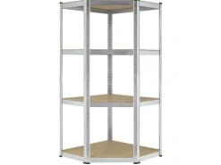 Online Juskys Eckregal Lagerregal Corner Easy 160 x 75 x 40 bis 75 cm Silber