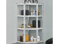 Online Juskys Eckregal Lagerregal Corner Easy 160 x 75 x 40 bis 75 cm Silber