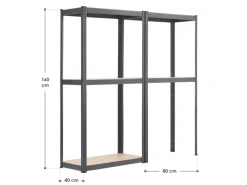 Juskys 2er Set Lagerregal Easy 160 x 80 x 40 cm
