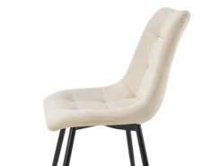 Clearance Juskys Esszimmerstuhl Blanca 6er Set mit Samt Beige