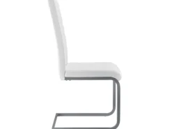 Hot Juskys Freischwinger Stuhl Vegas 2er Set aus Kunstleder Weiß