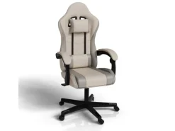 Discount Juskys Gamingstuhl HyperSeat Beige/Hellgrau Grau-Beige