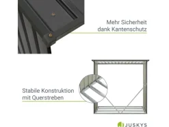 Juskys Holzunterstand Enno aus Stahl Grau