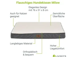 Juskys Hundebett Milow Orthopädisch Wendbar 76x51 cm Beige