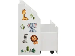 Sale Juskys Kinder Bücherregal Mit 3 Fächern Und Herausziehbarer Spielzeugkiste