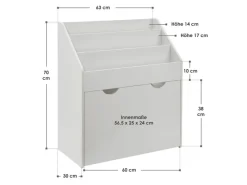 Sale Juskys Kinder Bücherregal Mit 3 Fächern Und Herausziehbarer Spielzeugkiste