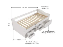 Juskys Kinder Funktionsbett Nalu 90x200 cm