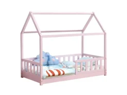 Clearance Juskys Kinderbett Marli 80 x 160 cm mit Matratze Rosa