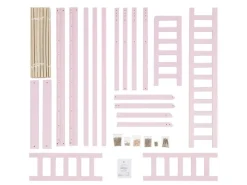 Clearance Juskys Kinderbett Marli 80 x 160 cm mit Matratze Rosa