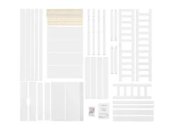 Hot Juskys Kinderbett Marli 80 x 160 cm mit Bettkasten und Matratze Weiß