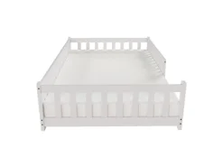 New Juskys Kinderbett Naya 120 x 200 cm mit Matratze Weiß