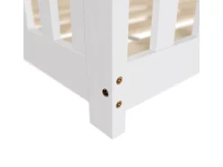 New Juskys Kinderbett Naya 120 x 200 cm mit Matratze Weiß