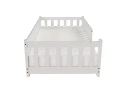 Juskys Kinderbett Naya 80 x 160 cm mit Matratze Weiß