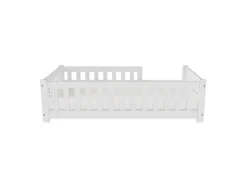 Juskys Kinderbett Naya 80 x 160 cm mit Matratze Weiß