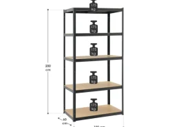 Juskys Lagerregal Basic 200 x 100 x 60 cm