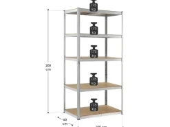 Online Juskys Lagerregal Basic 200 x 100 x 60 cm Verzinkt Silber
