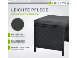Online Juskys Polyrattan Essgruppe Baracoa XL 11 Teilig Schwarz