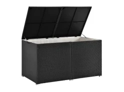 Juskys Polyrattan Gartenmöbel Auflagenbox Ikaria mit Innenplane in Schwarz