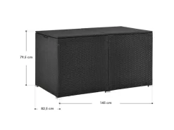 Juskys Polyrattan Gartenmöbel Auflagenbox Ikaria mit Innenplane in Schwarz